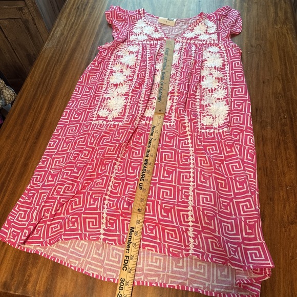 Savanna Jane Size Small Bright Pink White Floral Dress/Cover Up Lined - Picture 4 of 7